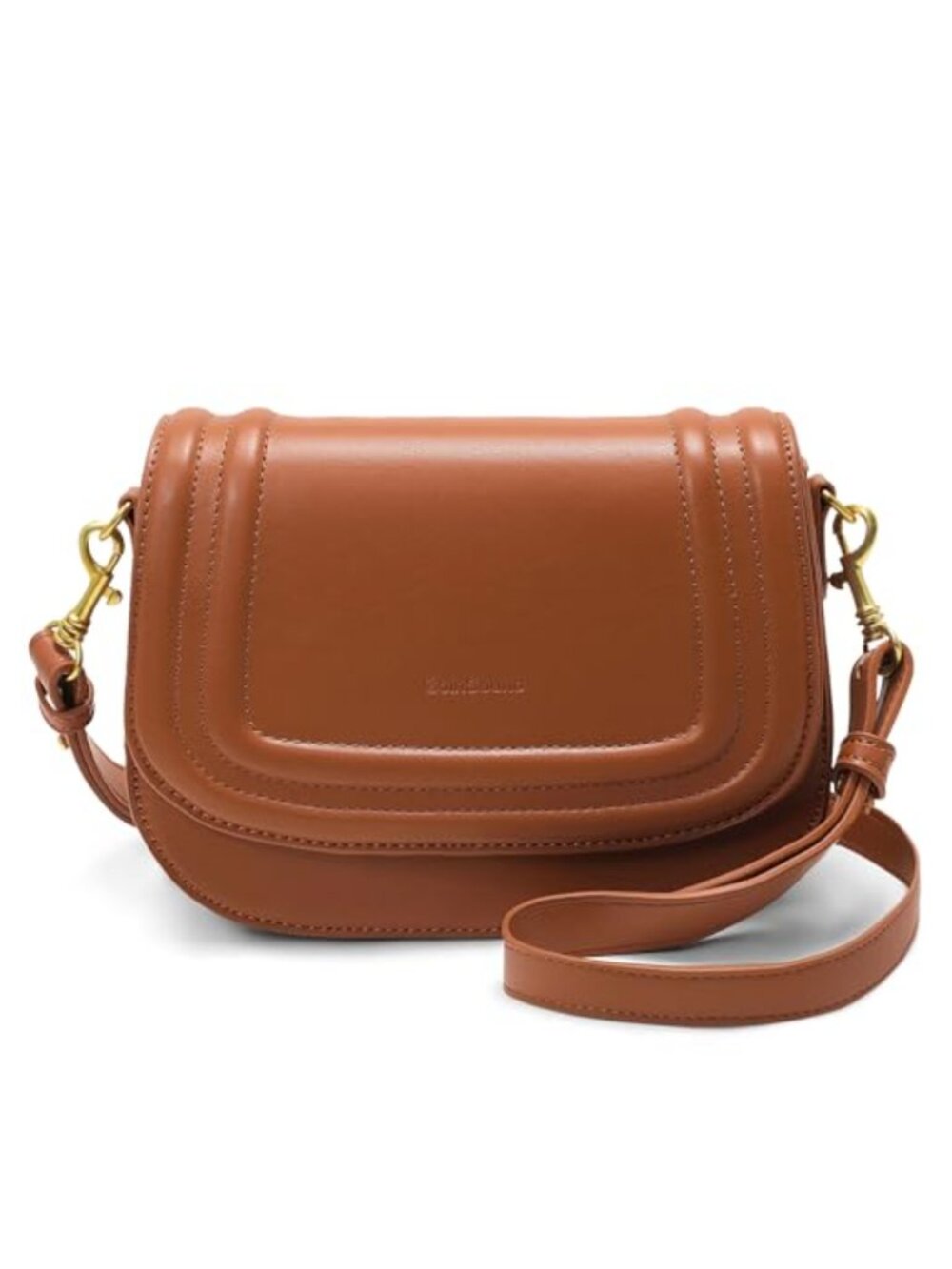 Small Leather Crossbody Bag Magnetic Flap Saddle Shoulder Purse